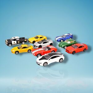 Kinsmart Diecast Lot Of 8 Cars Openable Doors, Pull Back Action, 1:38 Scale